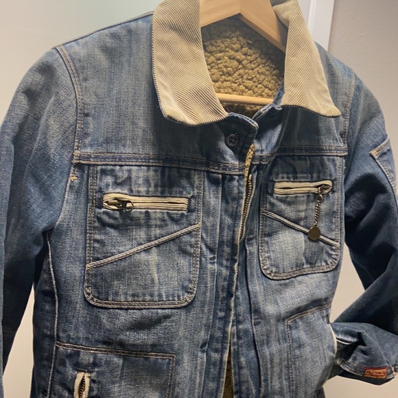Winter Denim Jacket 100% Cotton 7 for All Mankind zipper closure insulation - Picture 4 of 10